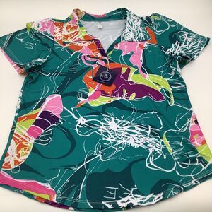 The Bubble Womens Birdie Golf‎ Tennis Top Floral Size Medium NWT